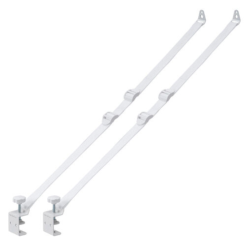 【アウトレット】テレビ転倒防止ベルト 2本ベルト VESA取付 クランプ上下固定対応 穴あけ不要 壁固定対応 ホワイト