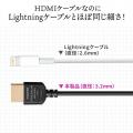 ◆2/29 16時まで特価◆プレミアムHDMIケーブル スーパースリムタイプ 1.8m 直径3.2mm 4K/60Hz 18Gbps HDR対応 Premium HDMI認証品