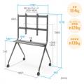 【アウトレット】大型テレビスタンド キャスター付 電子黒板 86インチ対応 高耐荷重120kg