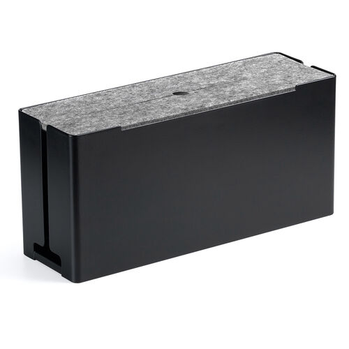 在庫限り】ケーブルボックス 幅32cm スチール製 ネジ穴付き ブラック