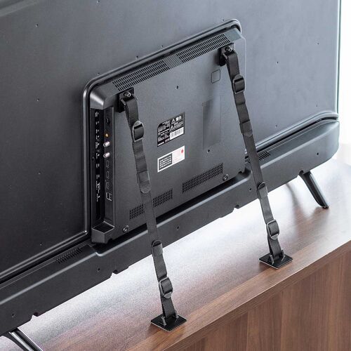 テレビ転倒防止ベルト テレビにネジ留め 両面テープ取り付け 65型まで