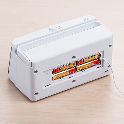 手元スピーカー 有線タイプ 電池式 USB給電対応 ホワイト/YK-SP087W