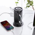 【アウトレット】タワー型電源タップ 12個口 USB A USB Type-C 電源コード2m ブラック