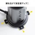 【アウトレット】タワー型電源タップ 12個口 USB A USB Type-C 電源コード2m ブラック