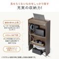 ルーター収納ボックス ロボット掃除機収納 ケーブル収納 木製 3段 高さ65cm ライトブラウン