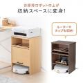 ルーター収納ボックス ロボット掃除機収納 ケーブル収納 木製 2段 高さ57.5cm ライトブラウン