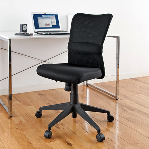 メッシュチェア ミドルバック ブラック