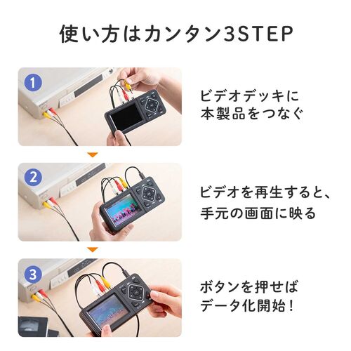 ビデオキャプチャーボックス RCA AV S端子 HDMI出力 3.5型モニター付き